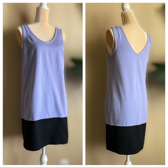 Tori Richard Honolulu Colorblock Sleeveless Double V Shift Dress - Picture 7 of 14